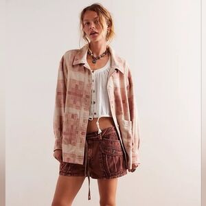 We The Free Keep It Cozy Shirt / Shacket, Large, Oversized, Southwest, Boho